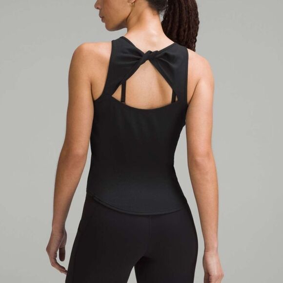Lululemon Ribbed Modal Silk Twist-Back Yoga Tank TopBlack Size 2 NWT in packagin - Picture 3 of 9